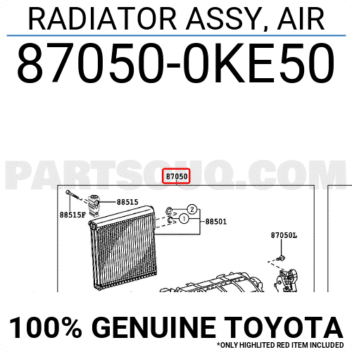 RADIATOR ASSY, AIR 870500KE50 | Toyota Parts | PartSouq