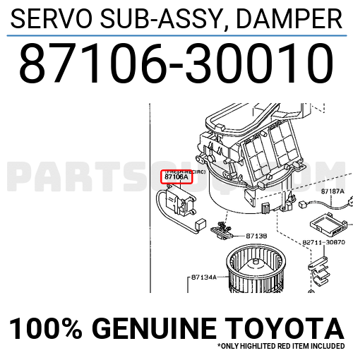 SERVO SUB-ASSY, DAMPER 8710630010 | Toyota Parts | PartSouq