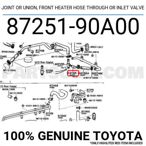 JOINT OR UNION, FRONT HEATER HOSE THROUGH OR INLET VALVE