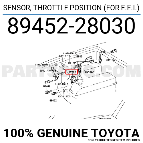 momo45 Genuine Toyota 89452-20050 Throttle Position Sensor, Throttle