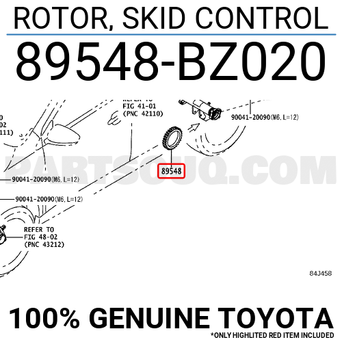 89548BZ020 Toyota ROTOR, SKID CONTROL