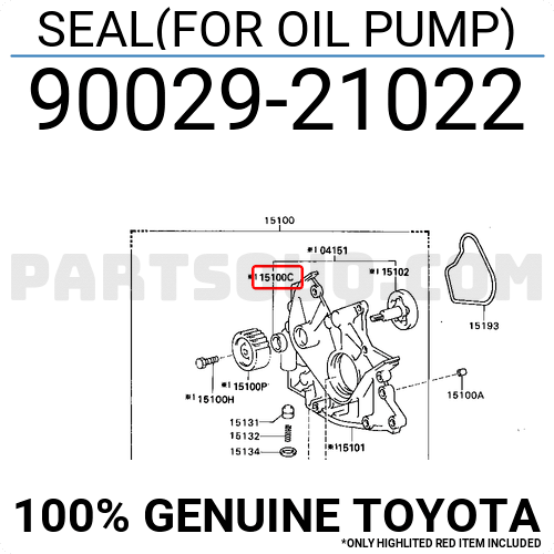 9002921022 Toyota SEAL(FOR OIL PUMP)