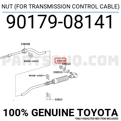 NUT (FOR TRANSMISSION CONTROL CABLE) 9017908141 | Toyota
