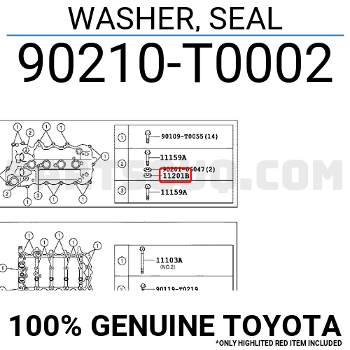 90210T0002 Toyota WASHER, SEAL