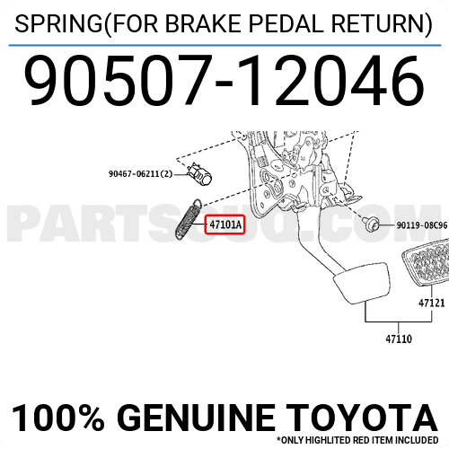 SPRING(FOR BRAKE PEDAL RETURN) 9050712046 | Toyota Parts | PartSouq