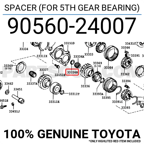 SPACER (FOR 5TH GEAR BEARING) 9056024007 | Toyota Parts | PartSouq