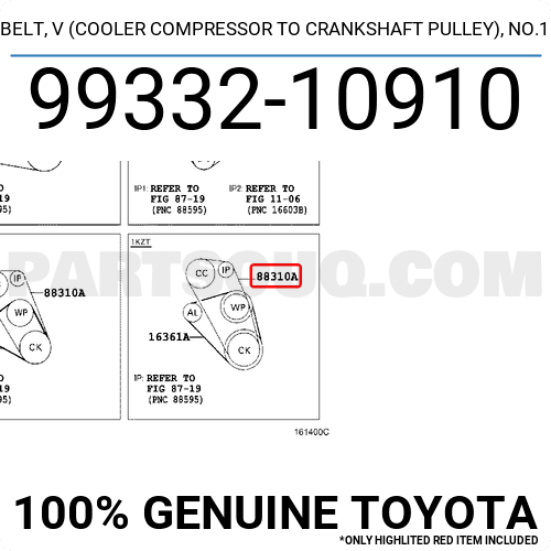 Rubber D&D PowerDrive 9933260910 Toyota Motor Replacement Belt 