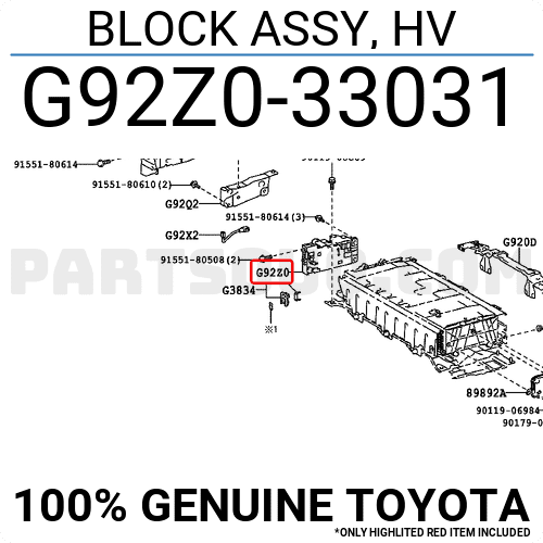 BLOCK ASSY, HV G92Z033031 | Toyota Parts | PartSouq