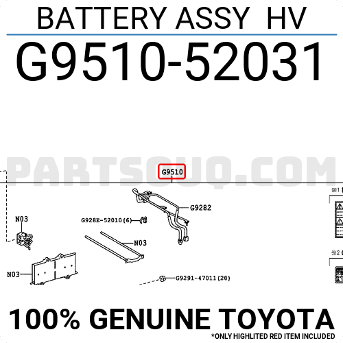 BATTERY ASSY HV G951052031 | Toyota Parts | PartSouq