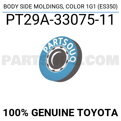 Body Side Moldings, Color 1G1 (ES350) PT29A3307511 | Toyota Parts ...