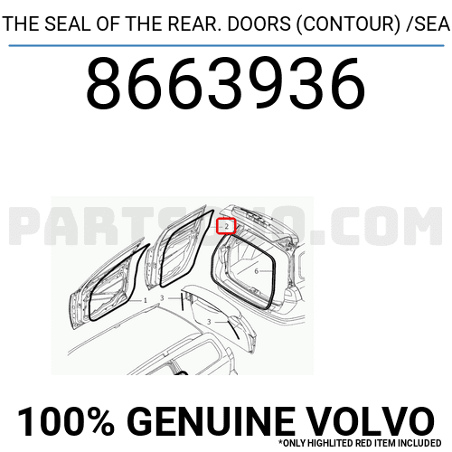 THE SEAL OF THE REAR. DOORS (CONTOUR) /SEA 8663936 | Volvo Parts | PartSouq