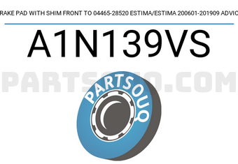 ADVICS A1N139VS BRAKE PAD WITH SHIM FRONT TO 04465-28520 ESTIMA/ESTIMA 200601-201909 ADVICS