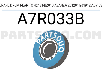 ADVICS A7R033B BRAKE DRUM REAR TO 42431-BZ010 AVANZA 201201-201912 ADVICS