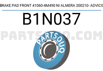 ADVICS B1N037 BRAKE PAD FRONT 41060-4M490 NI ALMERA 200210- ADVICS