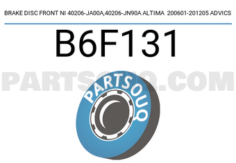 ADVICS B6F131 BRAKE DISC FRONT NI 40206-JA00A,40206-JN90A ALTIMA 200601-201205 ADVICS