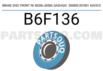 ADVICS B6F136 BRAKE DISC FRONT NI 40206-JD00A QASHQAI 200805-201001 ADVICS