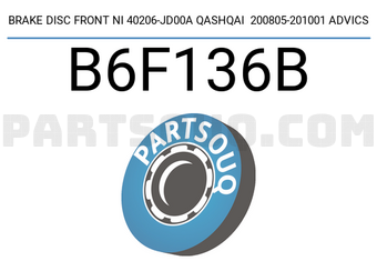 ADVICS B6F136B BRAKE DISC FRONT NI 40206-JD00A QASHQAI 200805-201001 ADVICS