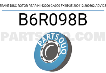 ADVICS B6R098B BRAKE DISC ROTOR REAR NI 43206-CA000 FX45/35 200412-200602 ADVICS