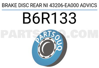 ADVICS B6R133 BRAKE DISC REAR NI 43206-EA000 ADVICS