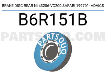 ADVICS B6R151B BRAKE DISC REAR NI 43206-VC200 SAFARI 199701- ADVICS