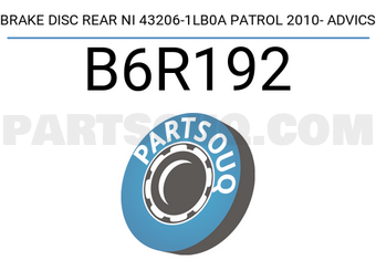 ADVICS B6R192 BRAKE DISC REAR NI 43206-1LB0A PATROL 2010- ADVICS