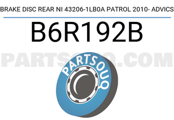 ADVICS B6R192B BRAKE DISC REAR NI 43206-1LB0A PATROL 2010- ADVICS
