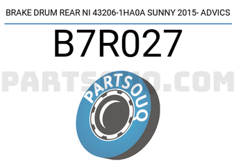 ADVICS B7R027 BRAKE DRUM REAR NI 43206-1HA0A SUNNY 2015- ADVICS