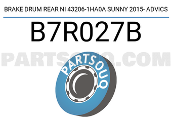 ADVICS B7R027B BRAKE DRUM REAR NI 43206-1HA0A SUNNY 2015- ADVICS