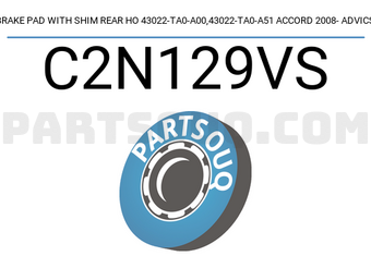 ADVICS C2N129VS BRAKE PAD WITH SHIM REAR HO 43022-TA0-A00,43022-TA0-A51 ACCORD 2008- ADVICS