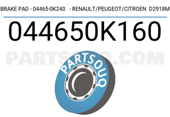 Axios 044650K160 BRAKE PAD - 04465-0K240 - RENAULT/PEUGEOT/CITROEN D2918M