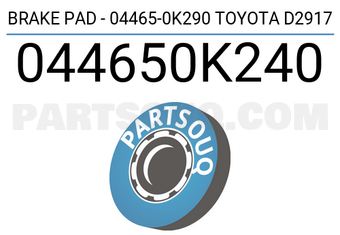 Axios 044650K240 BRAKE PAD - 04465-0K290 TOYOTA D2917