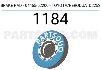 Axios 1184 PLAQUETTES DE FREIN - 04465-52200 - TOYOTA/PERODUA D2252