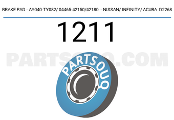 Axios 1211 BRAKE PAD - AY040-TY082/ 04465-42150/42180 - NISSAN/ INFINITY/ ACURA D2268