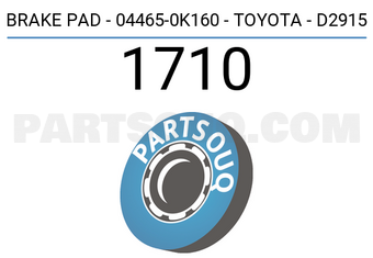 Axios 1710 BRAKE PAD - 04465-0K160 - TOYOTA - D2915