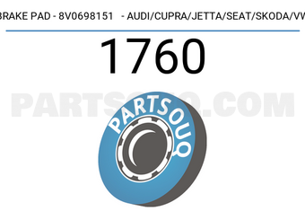 Axios 1760 BRAKE PAD - 8V0698151 - AUDI/CUPRA/JETTA/SEAT/SKODA/VW