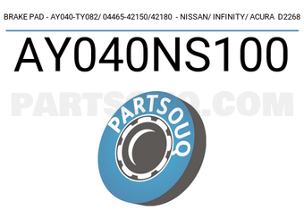 Axios AY040NS100 BRAKE PAD - AY040-TY082/ 04465-42150/42180 - NISSAN/ INFINITY/ ACURA D2268