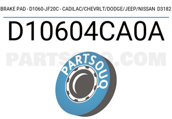Axios D10604CA0A BRAKE PAD - D1060-JF20C - CADILAC/CHEVRLT/DODGE/JEEP/NISSAN D3182