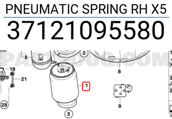 BMW 37121095580 PNEUMATIC SPRING RH X5