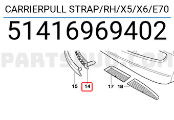 BMW 51416969402 SANGLE DE TRACTION DU SUPPORT/DROITE/X5/X6/E70