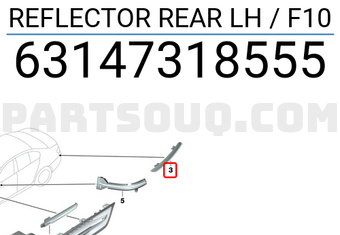 BMW 63147318555 عاكس خلفي يسار / F10