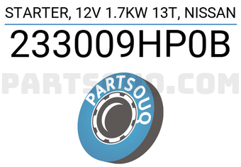 DENKI 233009HP0B STARTER, 12V 1.7KW 13T, NISSAN