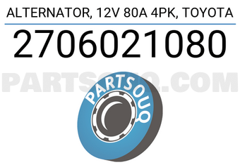 DENKI 2706021080 ALTERNATOR, 12V 80A 4PK, TOYOTA