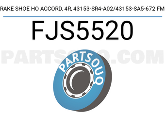 FMB FJS5520 BRAKE SHOE HO ACCORD, 4R, 43153-SR4-A02/43153-SA5-672 FMB