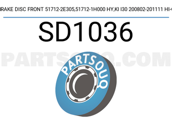 Hi-Q SD1036 BRAKE DISC FRONT 51712-2E305,51712-1H000 HY,KI I30 200802-201111 HI-Q