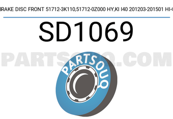 Hi-Q SD1069 BRAKE DISC FRONT 51712-3K110,51712-0Z000 HY,KI I40 201203-201501 HI-Q