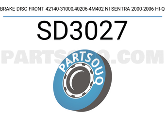 Hi-Q SD3027 BRAKE DISC FRONT 42140-31000,40206-4M402 NI SENTRA 2000-2006 HI-Q
