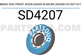 Hi-Q SD4207 BRAKE DISC FRONT 40206-AX600 NI MICRA 200408-201007 HI-Q