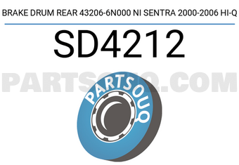 Hi-Q SD4212 BRAKE DRUM REAR 43206-6N000 NI SENTRA 2000-2006 HI-Q