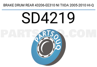 Hi-Q SD4219 BRAKE DRUM REAR 43206-EE310 NI TIIDA 2005-2010 HI-Q