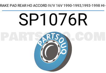Hi-Q SP1076R BRAKE PAD REAR HO ACCORD IV/V 16V 1990-1993,1993-1998 Hi-Q